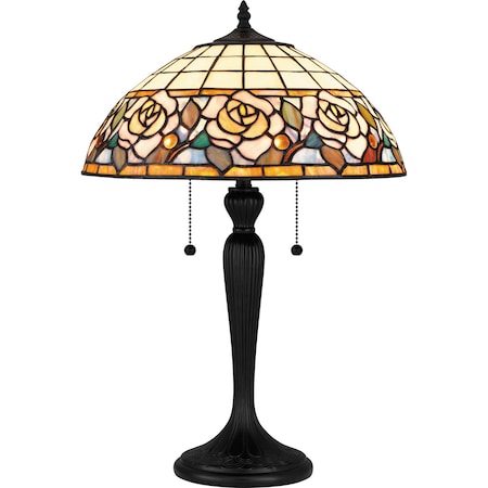 Quoizel Tiffany Table Lamp Tiffany 2 Lights Matte Black TF6150MBK